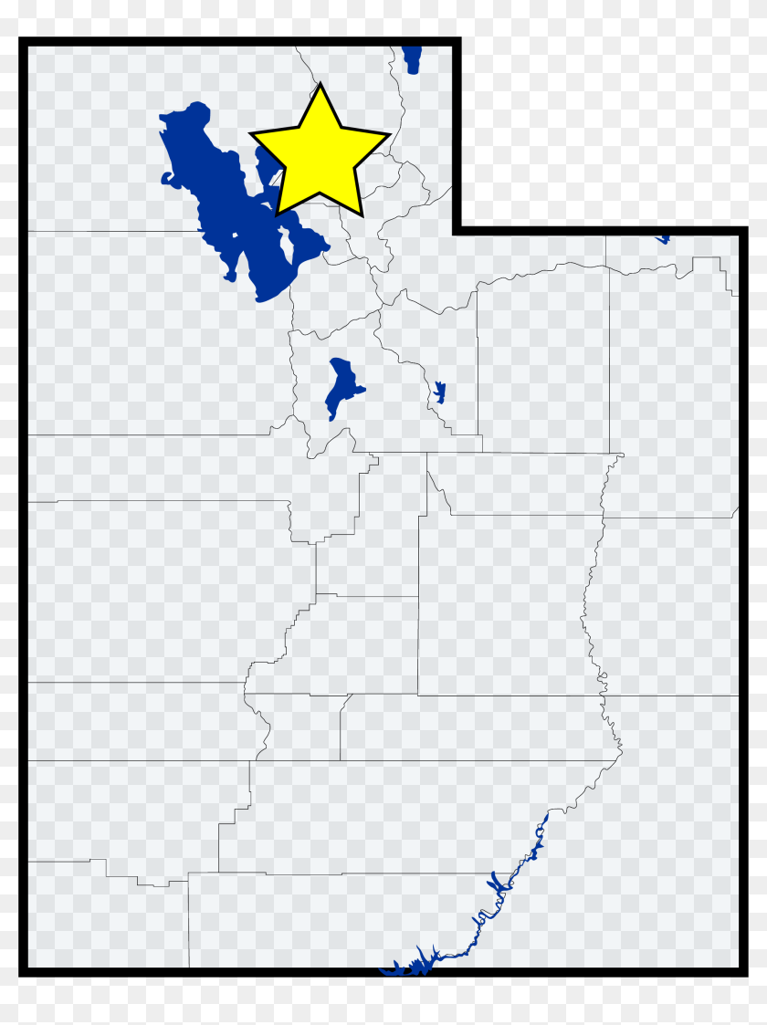 Outline Map Of Utah Showing Location - 511 5119579 Outline Map Of Utah Showing Location Of Brmbr 