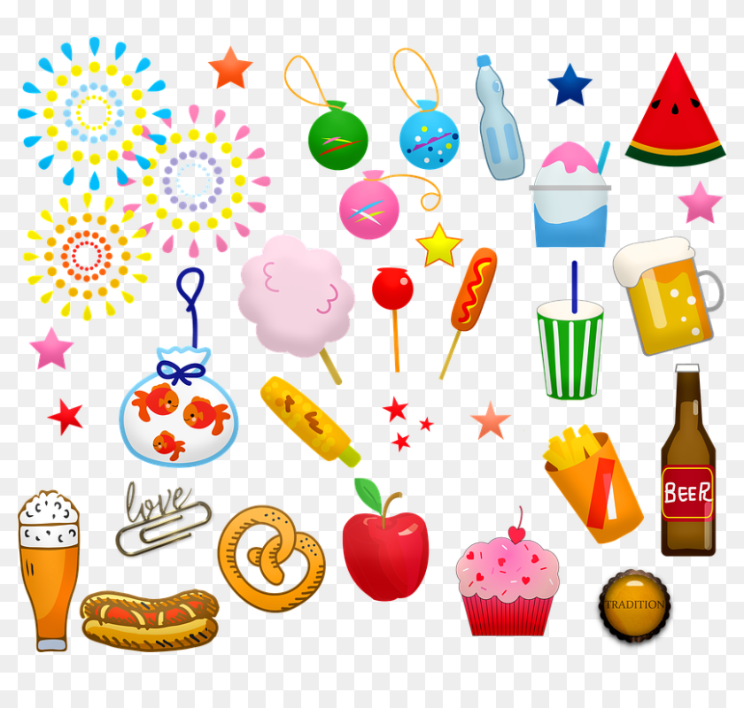 Summer Fair Food Goldfish Water Balloons Beer 夏 祭り イラスト フリー Hd Png Download 6x7 Pinpng