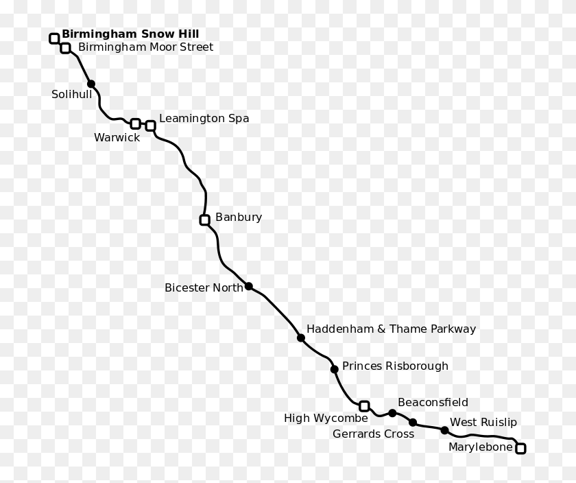 Map Of The Chiltern Main Line High Train Line, HD Png