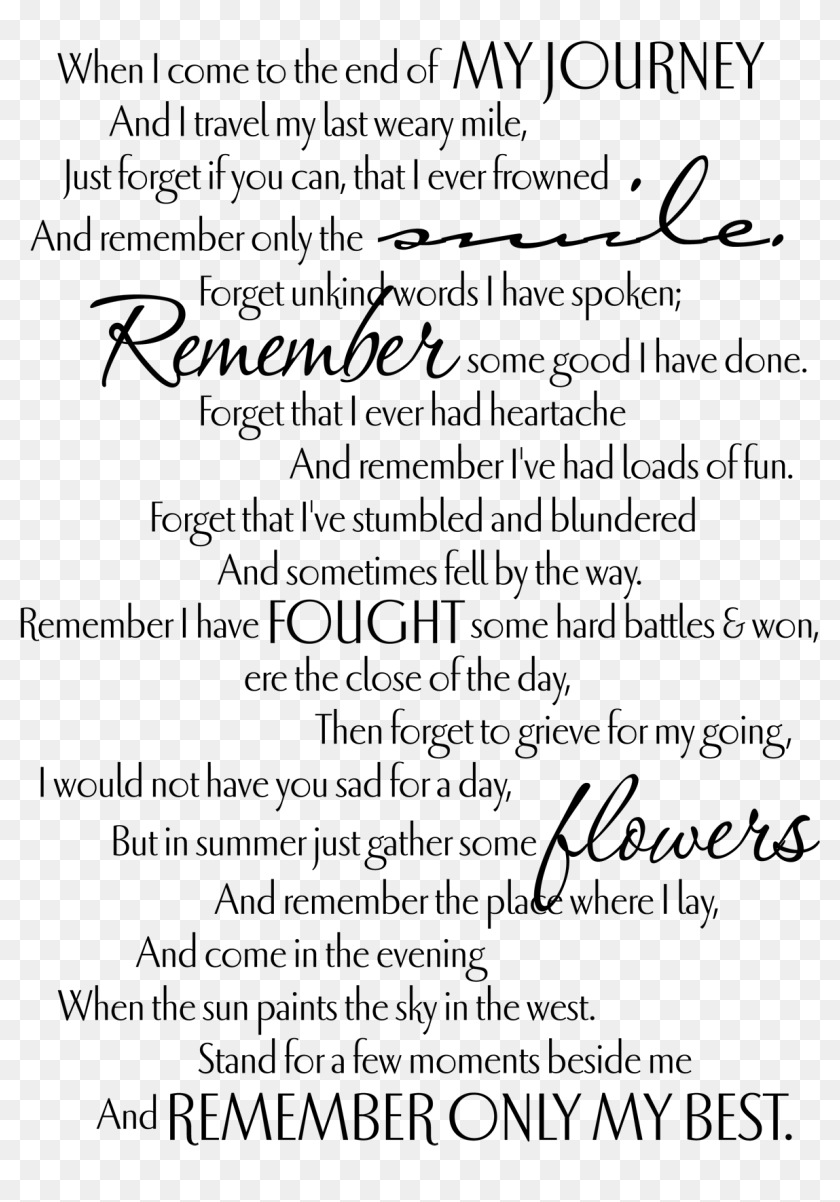 When i m gone funeral poems when im gone poem hd png download