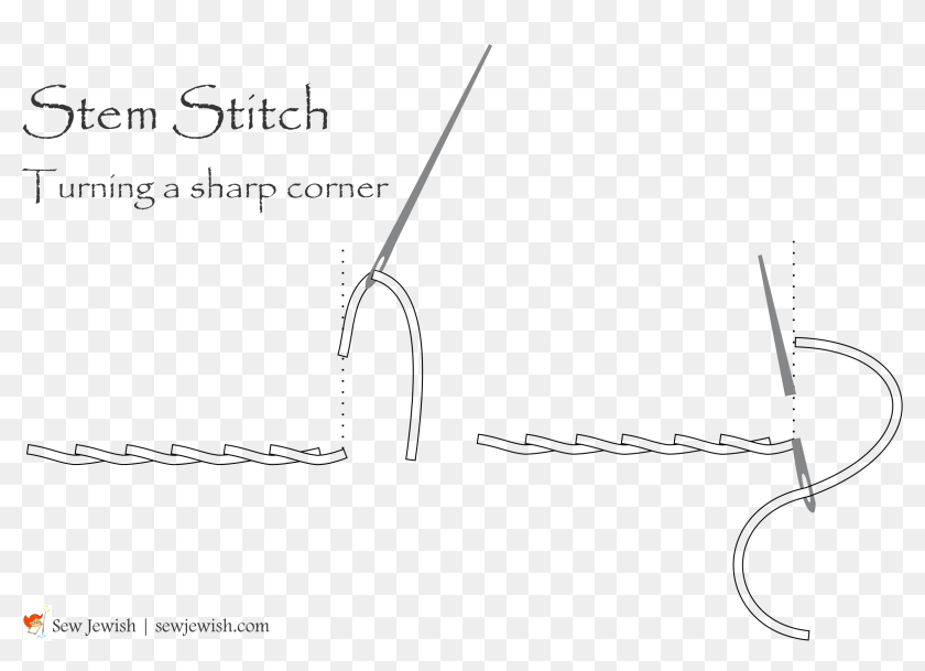 How To Turn Corners When Embroidering Stem Stitch Corner Studenten