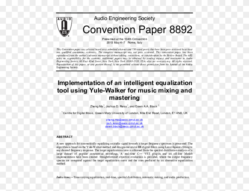 Pdf Audio Engineering Society, HD Png Download 600x776 (5669428
