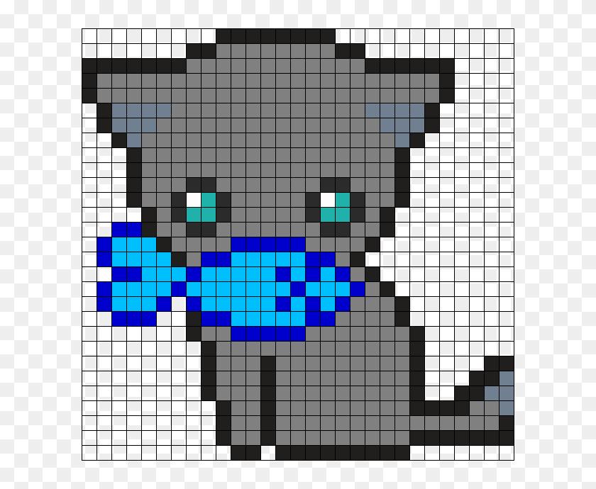 Cute Kitty Perler Bead Pattern / Bead Sprite - Rainbow Devil Cat Pixel Art,...