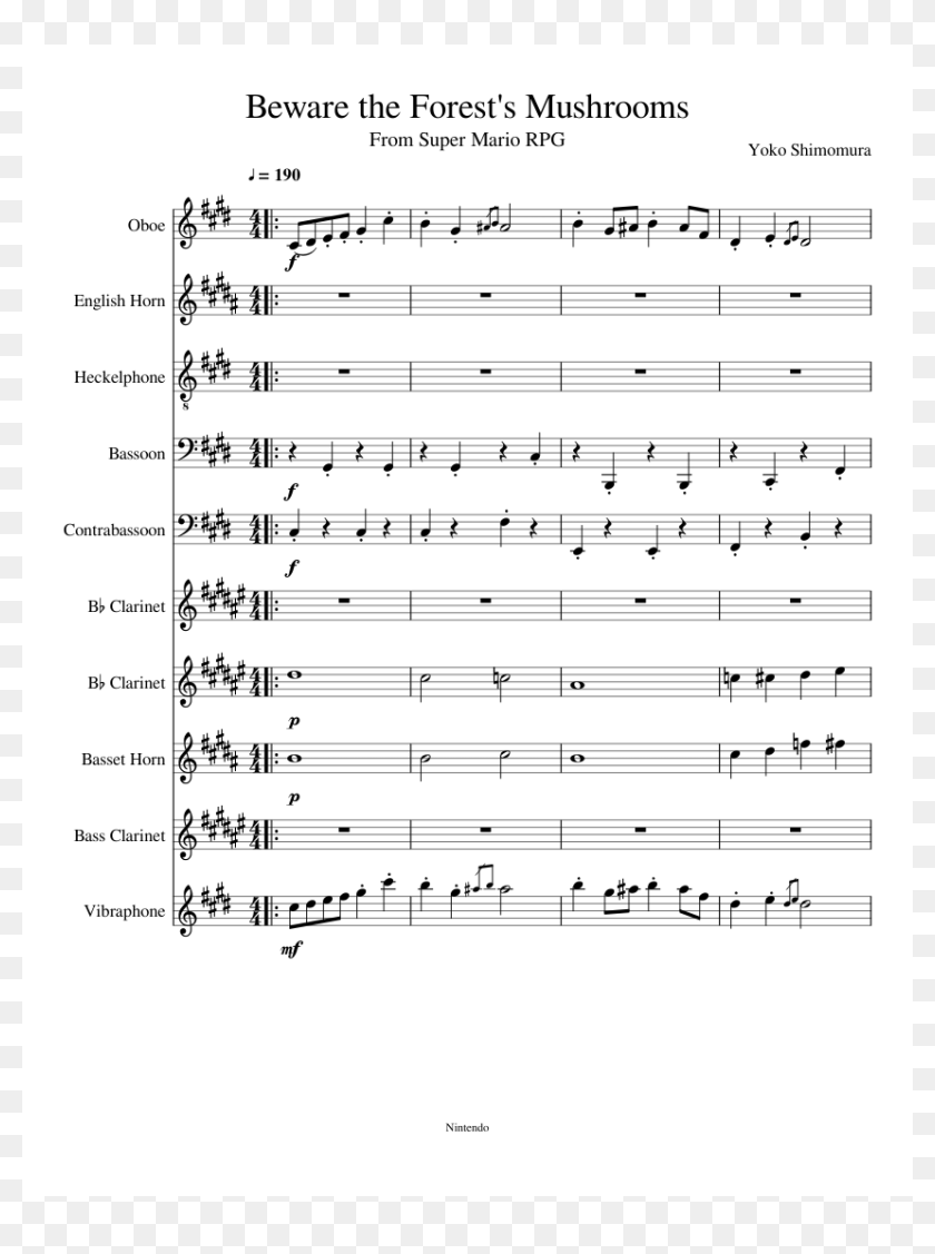 Beware The Forest S Mushrooms Thank You Next Trumpet Sheet Music Hd Png Download 850x1100 5816868 Pinpng