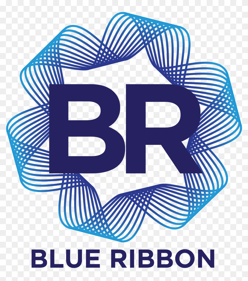 Red Blue Ribbon Logo