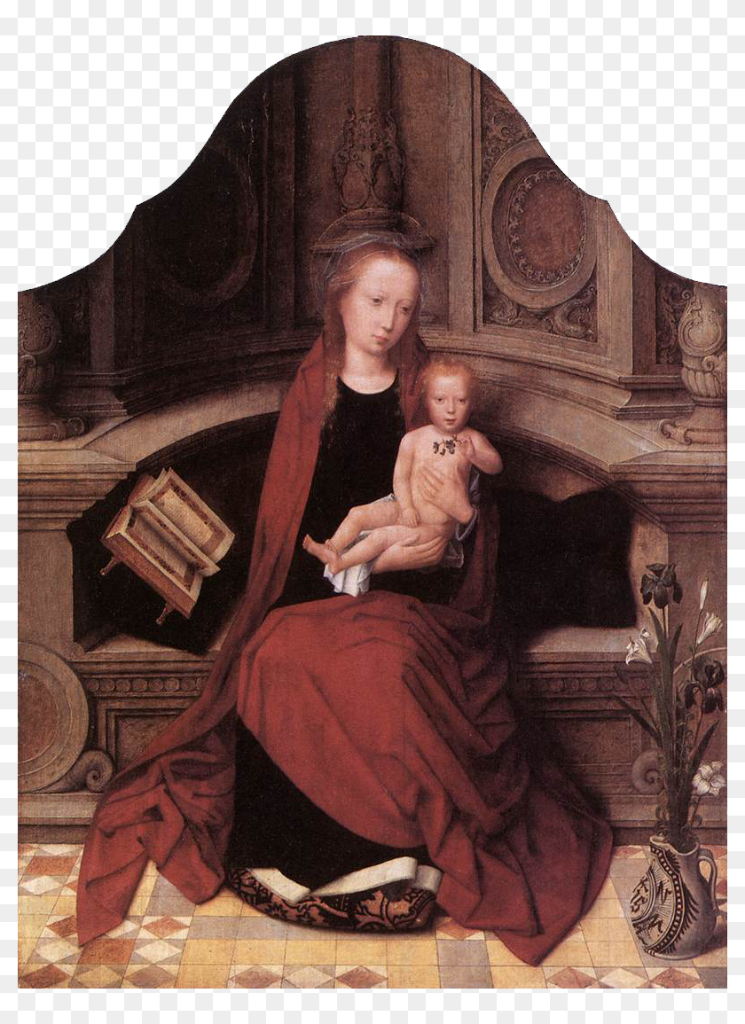 Автор картины мадонна с младенцем на троне