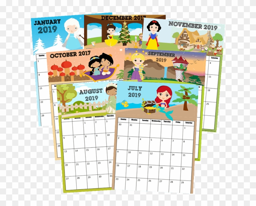 Printable-calendar - Free Printable Disney Calendars 2019, HD Png ...
