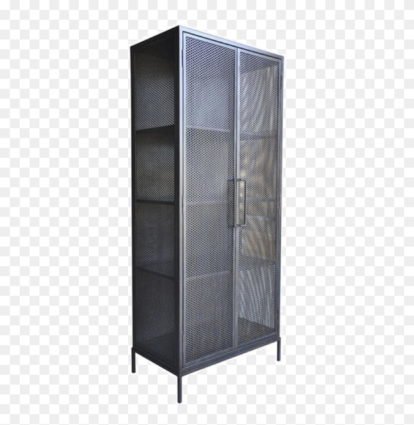 Demian Armoire Antiqued Bronze Expanded Metal Gun Locker, HD Png