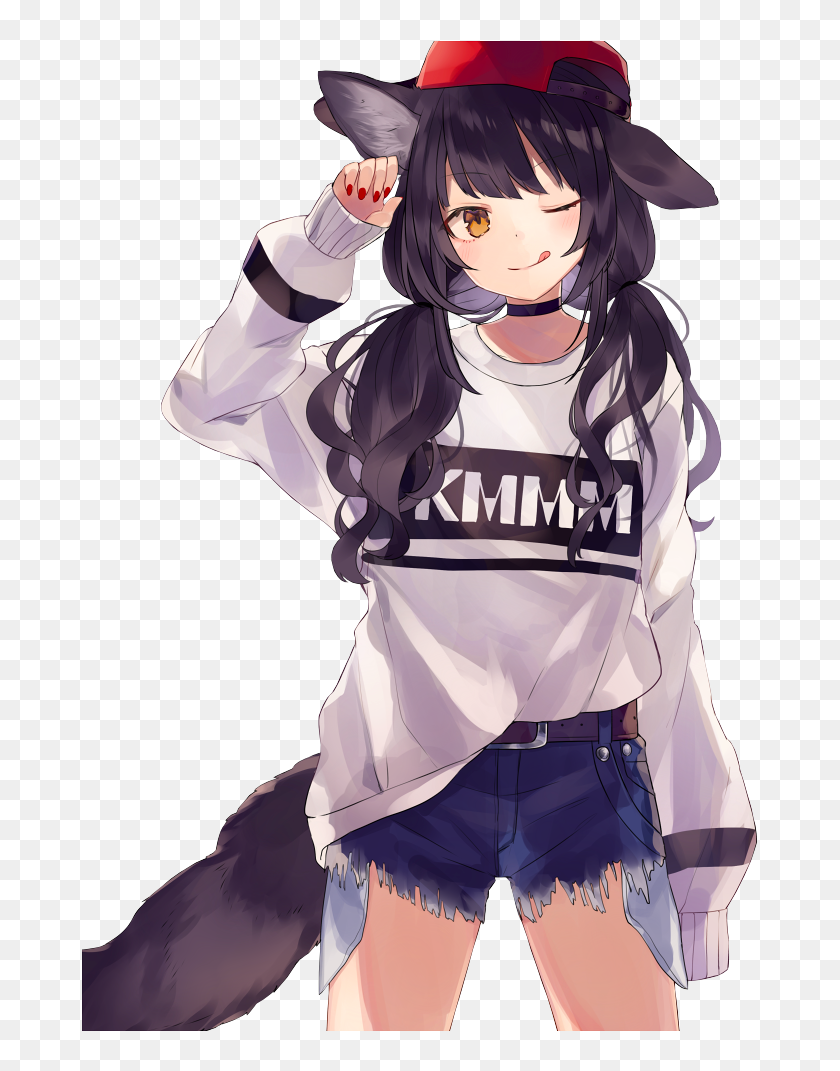 Neko Girl Tomboy Cute Anime Girl HD Png Download 