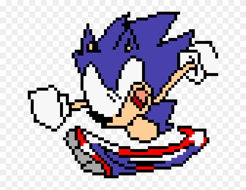 Sonic Running By Heavy Daddy3 - Pixel Art Sonic Running, HD Png Download.