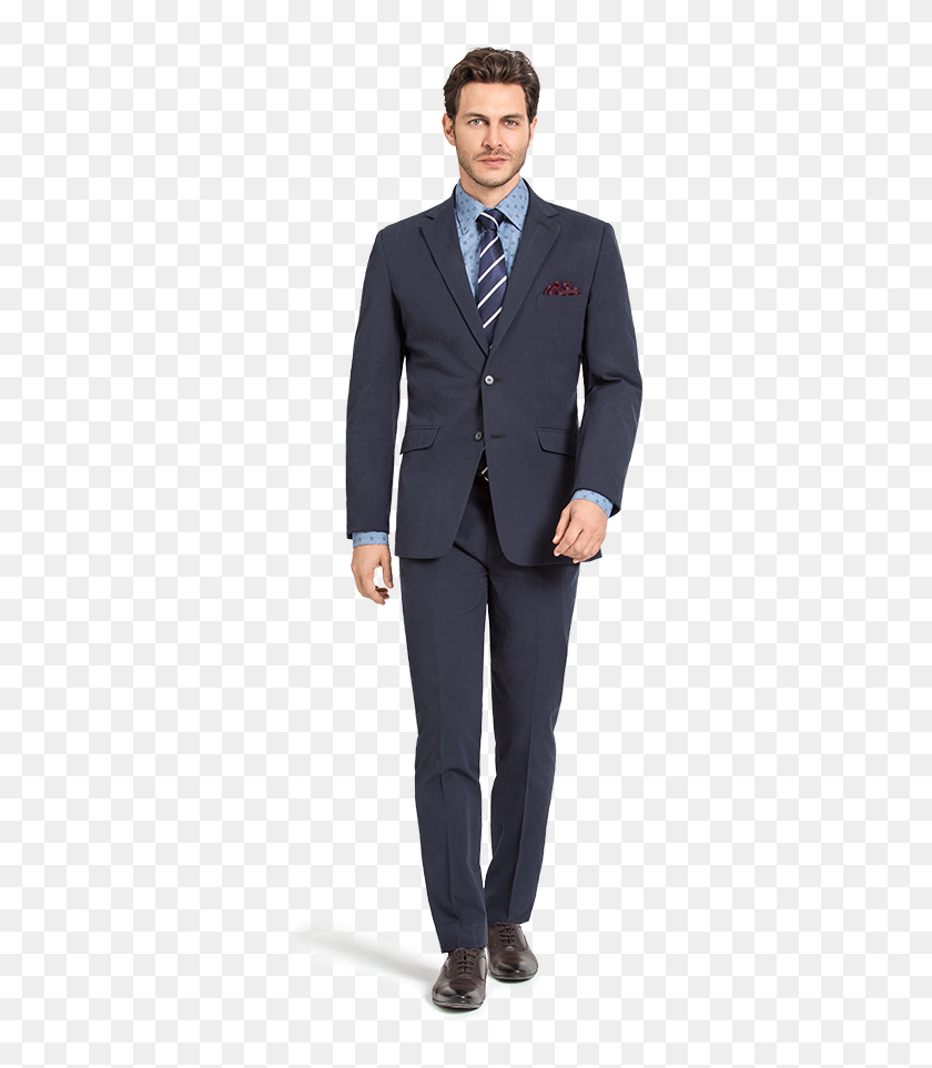 Blue Checked Cotton Suit - Double Breasted Suit, HD Png Download ...