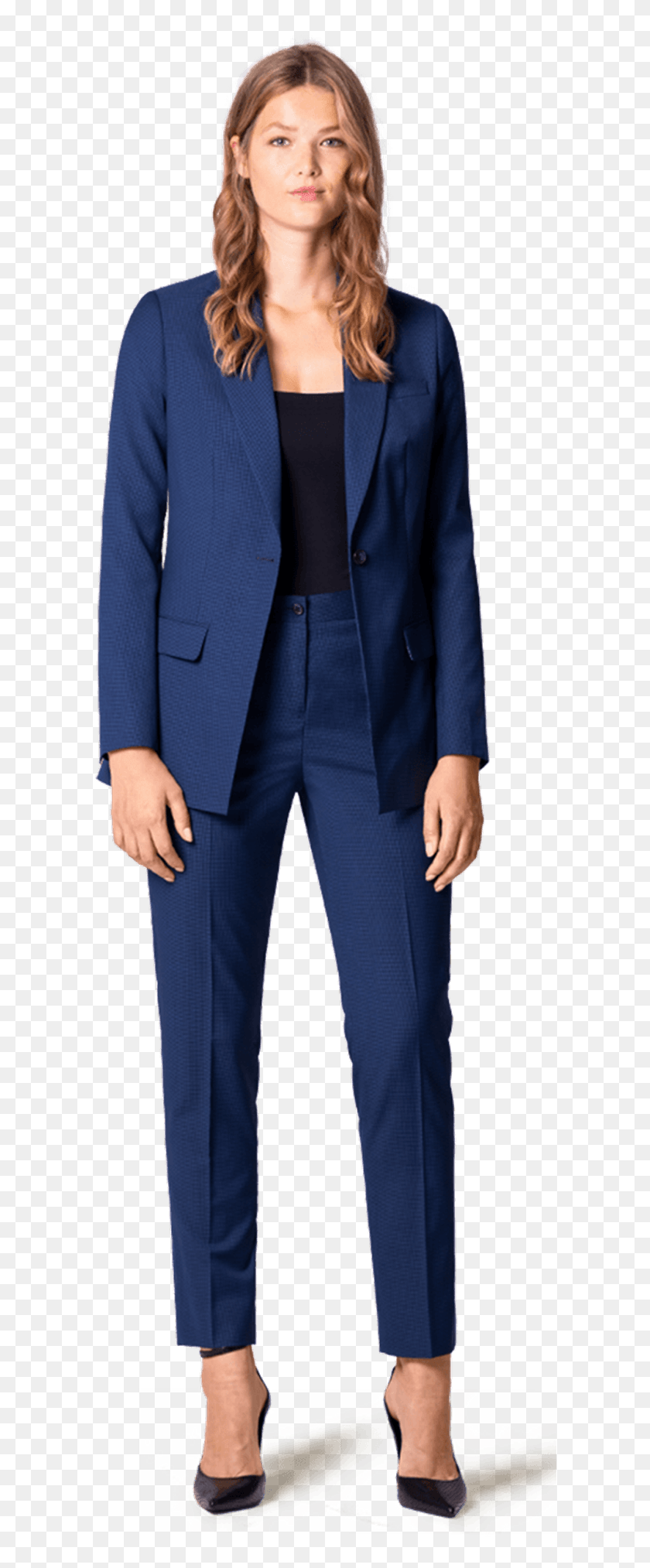 Plus Size Blue Pant Suit - Tuxedo, HD Png Download - 655x1952 (#6425771 ...
