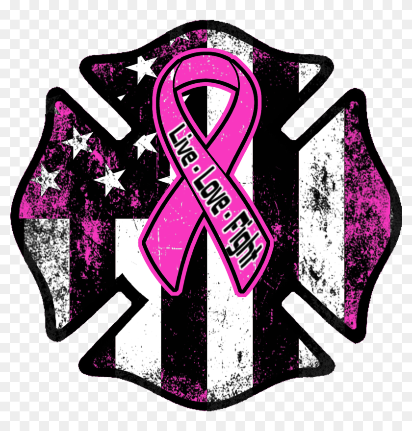 Breast Cancer Awareness Firefighter Decal - Firefighter Decals, HD Png