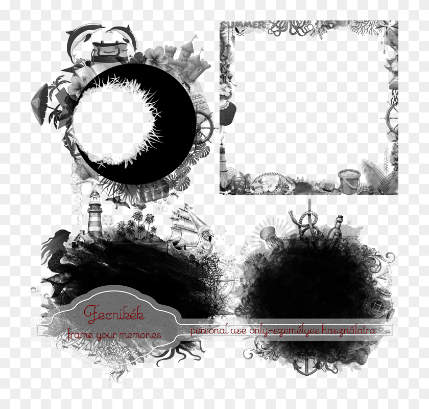 summer border png circle transparent png 720x720 summer border black and white