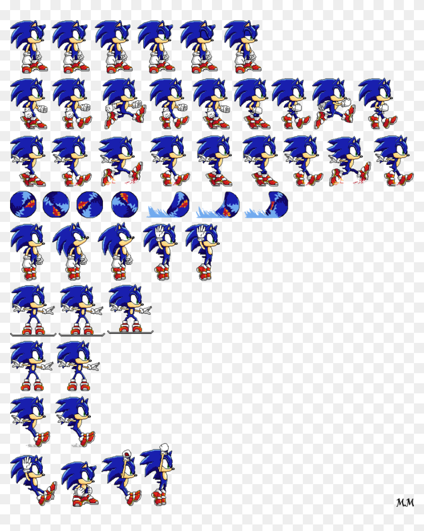 Posted By Dr0sik At - Sonic Animation Sprite Sheet, HD Png Download -  900x1086 (#6642525) - PinPng