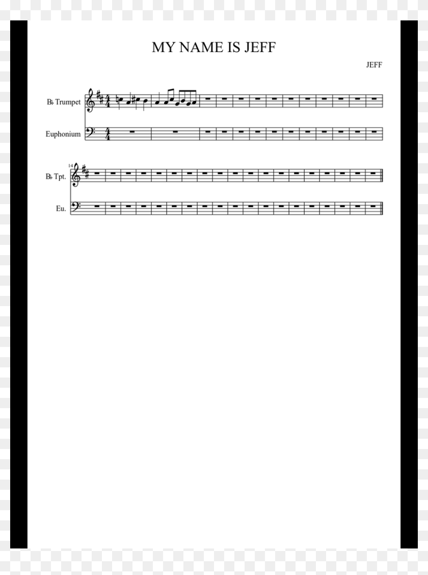 My Name Is Jeff Sheet Music For Trumpet Tuba Download Planting Rice Music Score Hd Png Download 850x1100 6689784 Pinpng