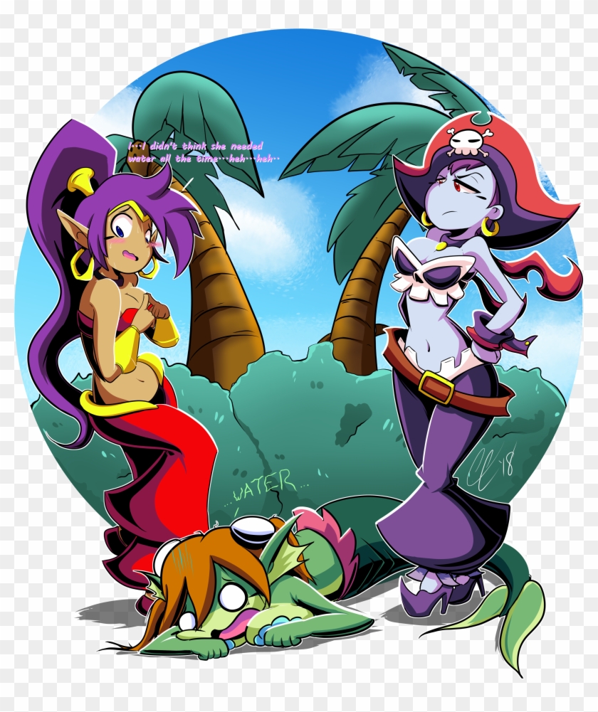 Shantae, Risky Boots And Mermaid By Corythec, HD Png Download, png image, 3...