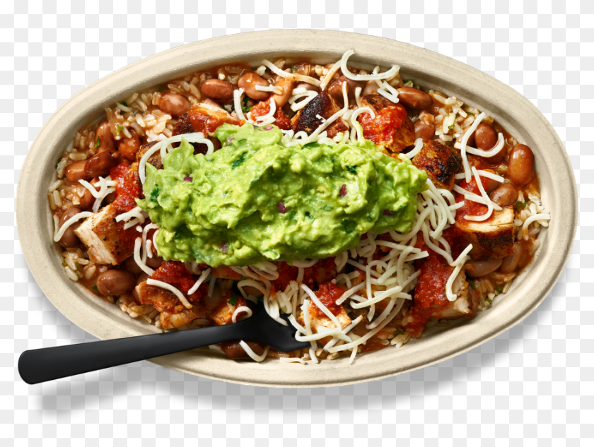 Chicken Burrito Bowl With Guacamole And Shredded Cheese Chipotle Food