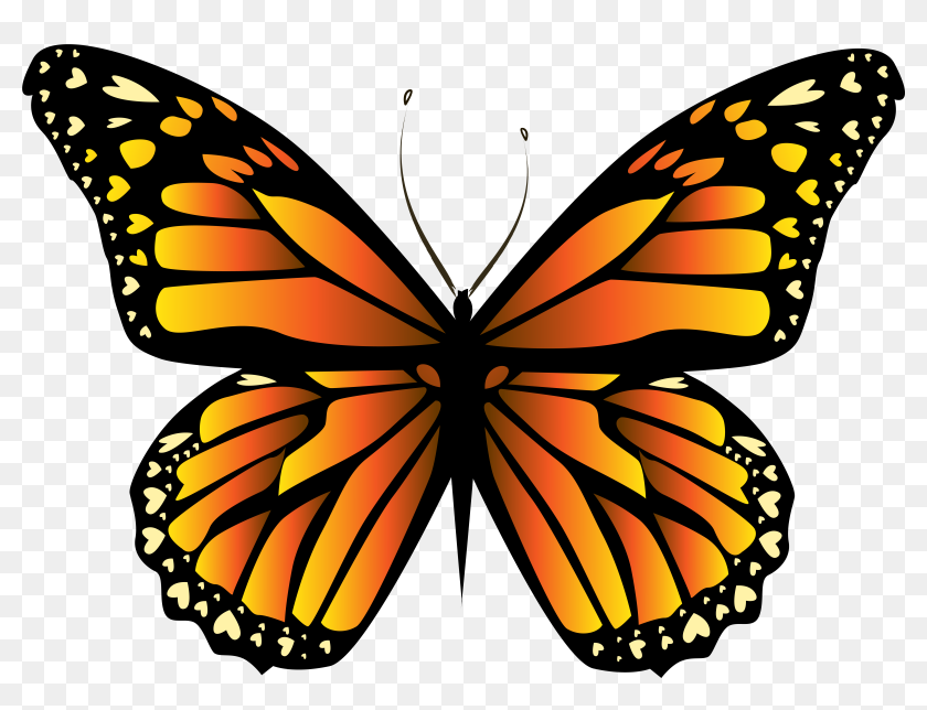 Transparent Butterflies Clipart - Orange Butterfly Clip ...