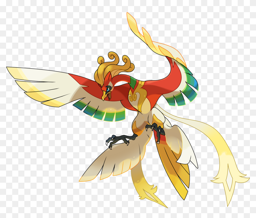 I recolored Ho-oh to actually be a Rainbow Pokemon. : pokemon