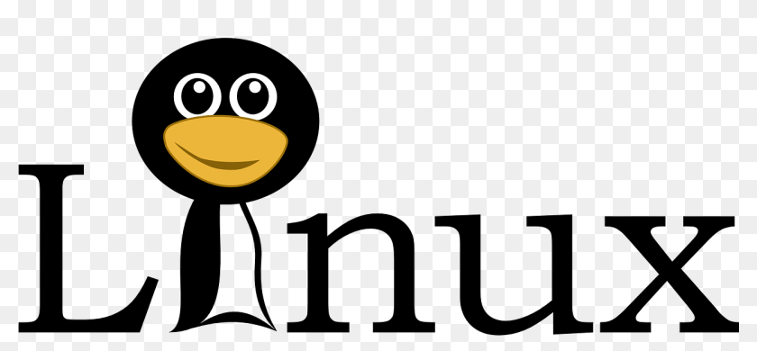 Linux Text With Funny Tux Face Medium 600pixel Clipart, - Linux Name ...