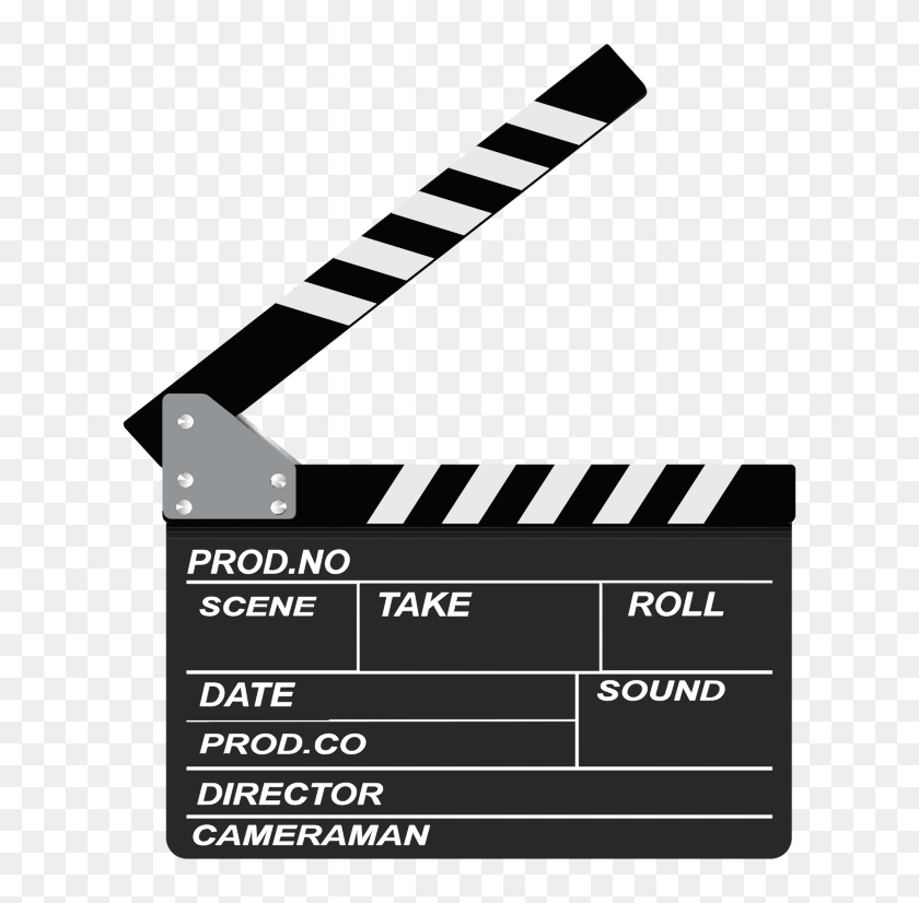 Clapperboard Film Clip Art - Transparent Movie Clapperboard Png, Png ...