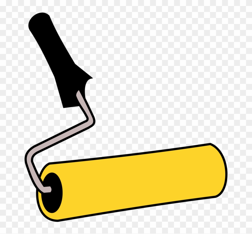 Paintbrush Paint Rollers Painting - Paint Roller Clipart, HD Png