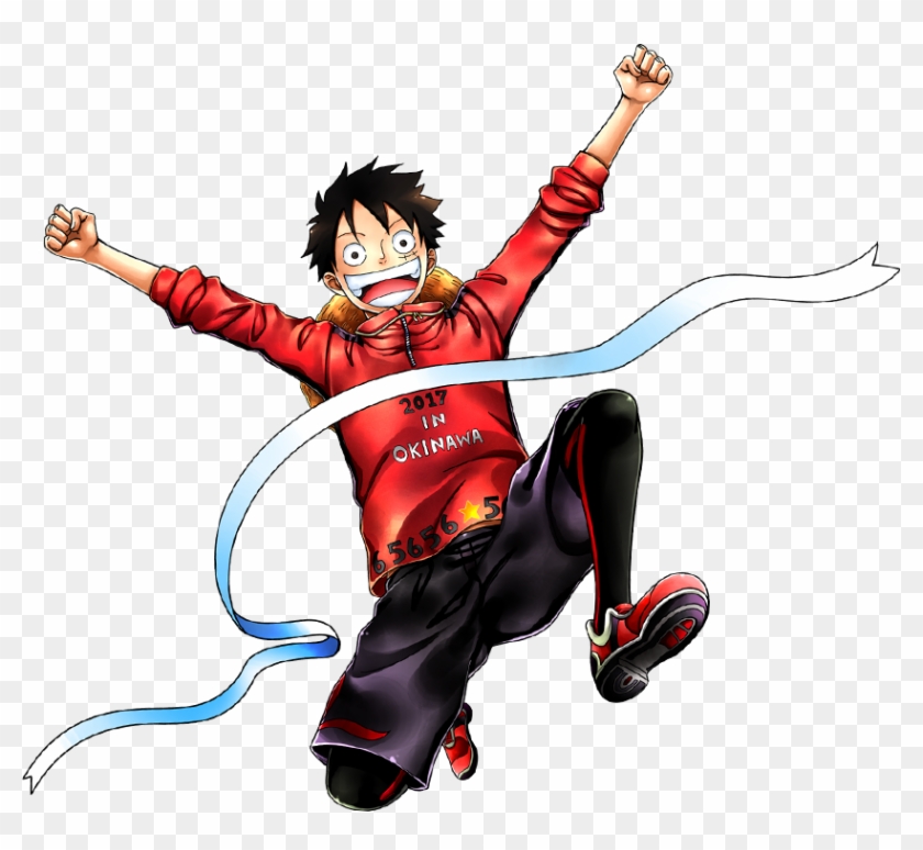 Check out this transparent One Piece Monkey D Luffy jumping PNG image